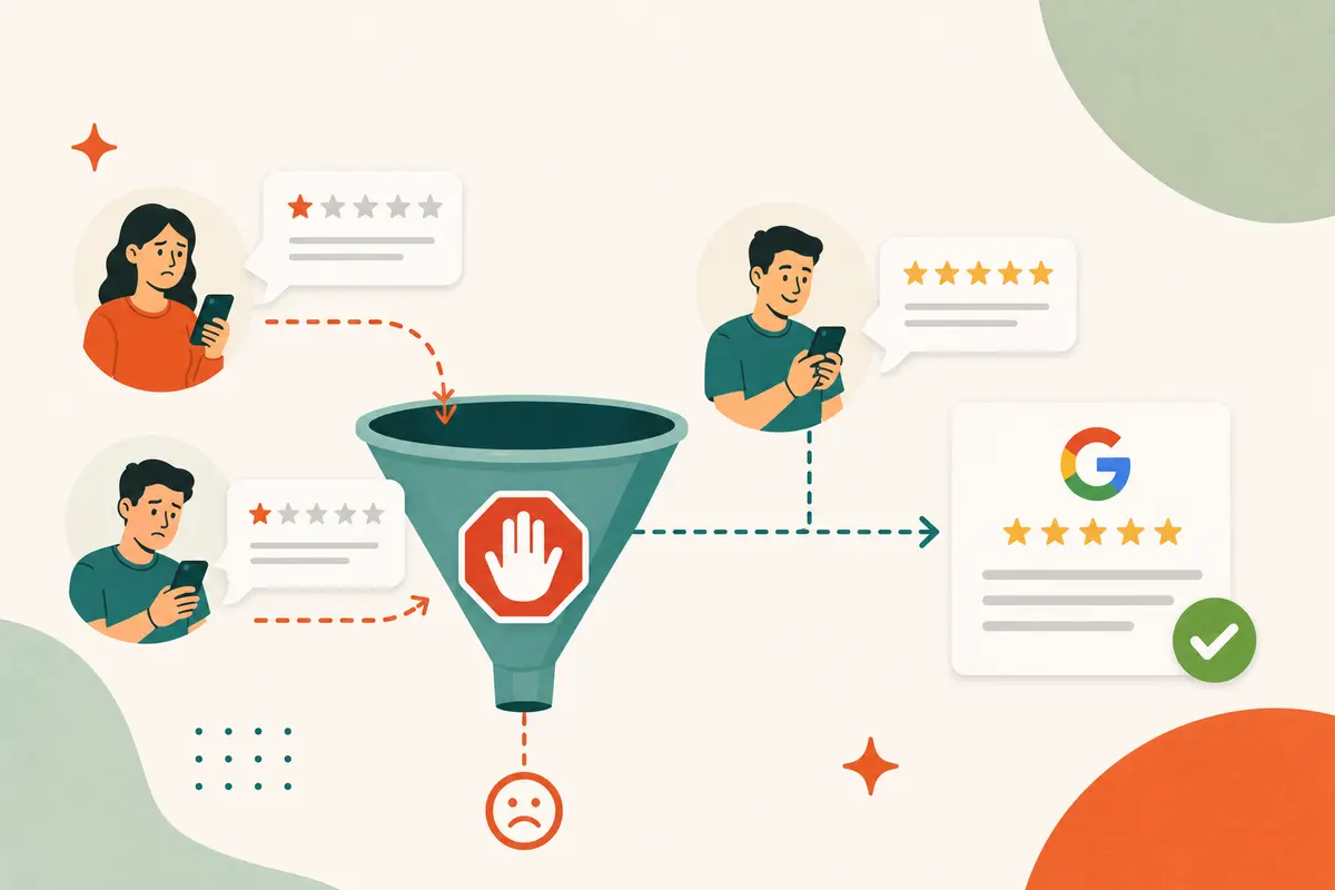 What is review gating, and why does it backfire?
